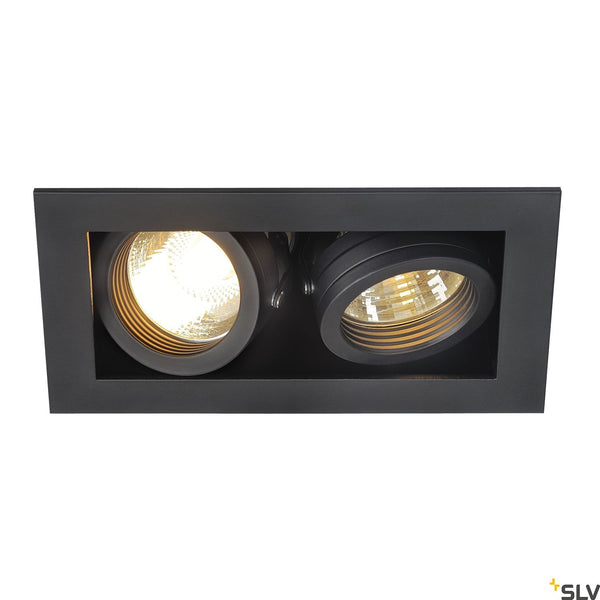 SLV KADUX 2 GU10 downlight, square , matt black, max. 2x50W 115520