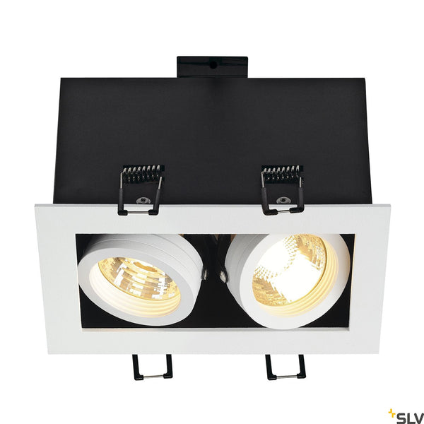 SLV KADUX 2 GU10 downlight, square , matt white, max. 2x50W 115521
