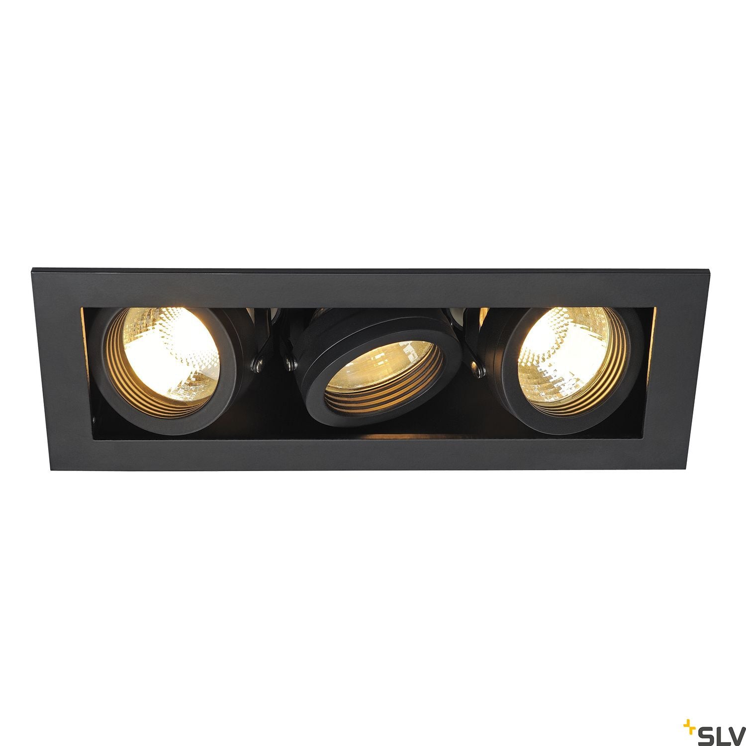 SLV KADUX 3 GU10 downlight, square , matt black, max. 3x50W 115530