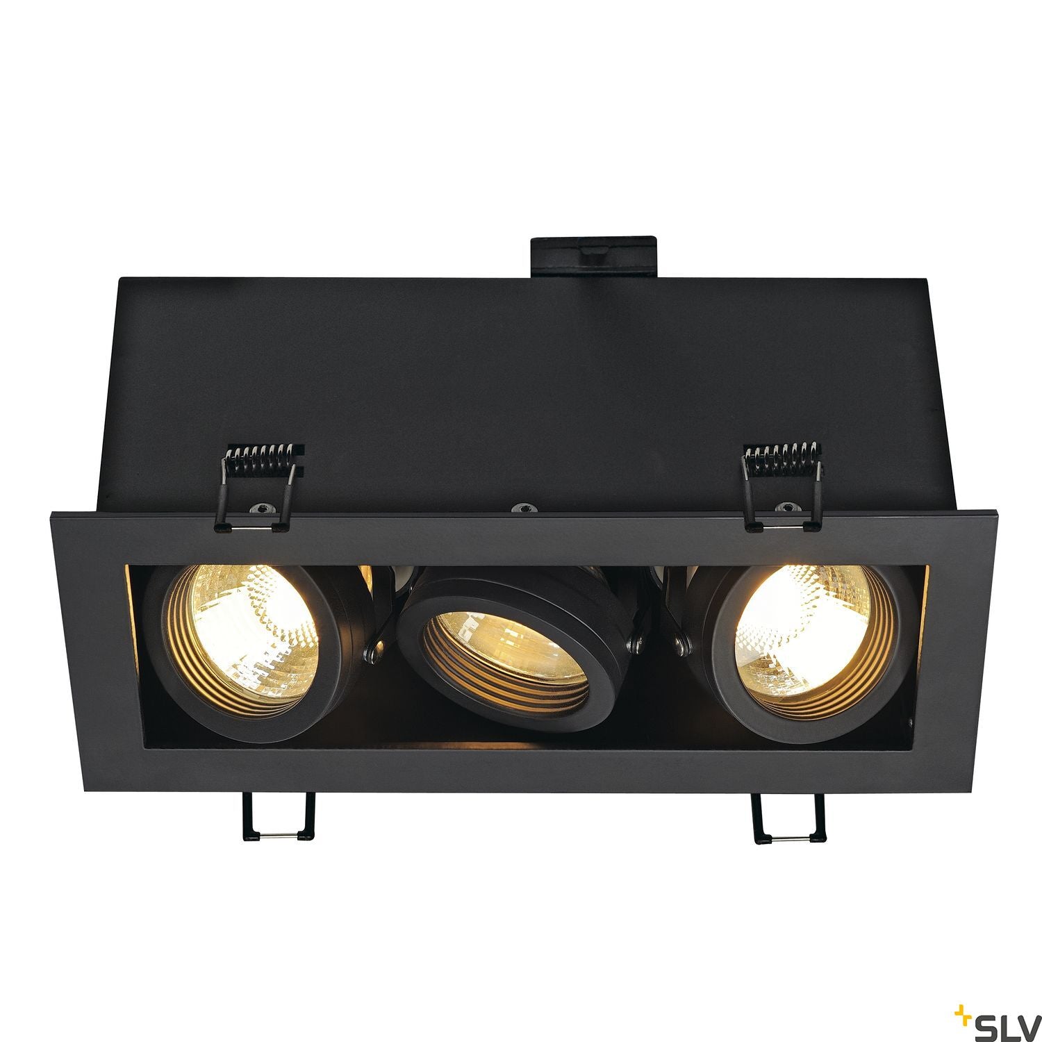 SLV KADUX 3 GU10 downlight, square , matt black, max. 3x50W 115530