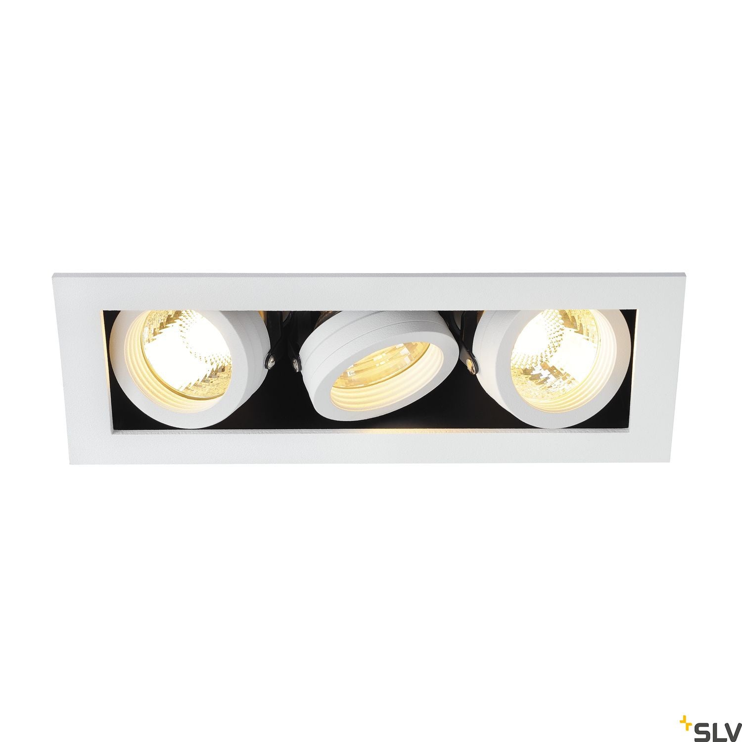 SLV KADUX 3 GU10 downlight, square , matt white, max. 3x50W 115531