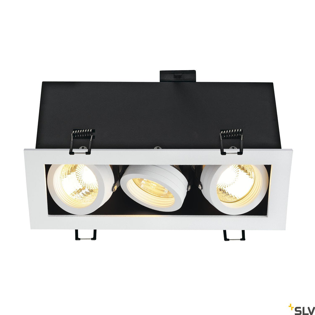 SLV KADUX 3 GU10 downlight, square , matt white, max. 3x50W 115531