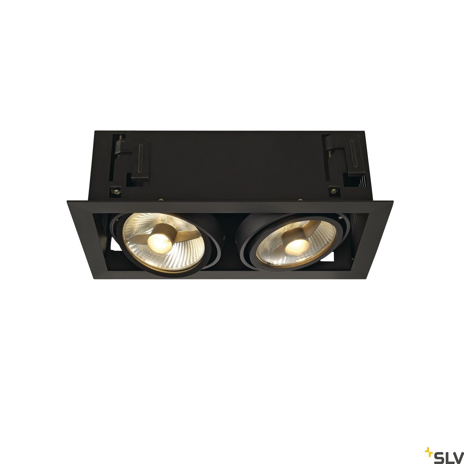 SLV KADUX 2 ES111 downlight, square , matt black, max. 2x50W 115550