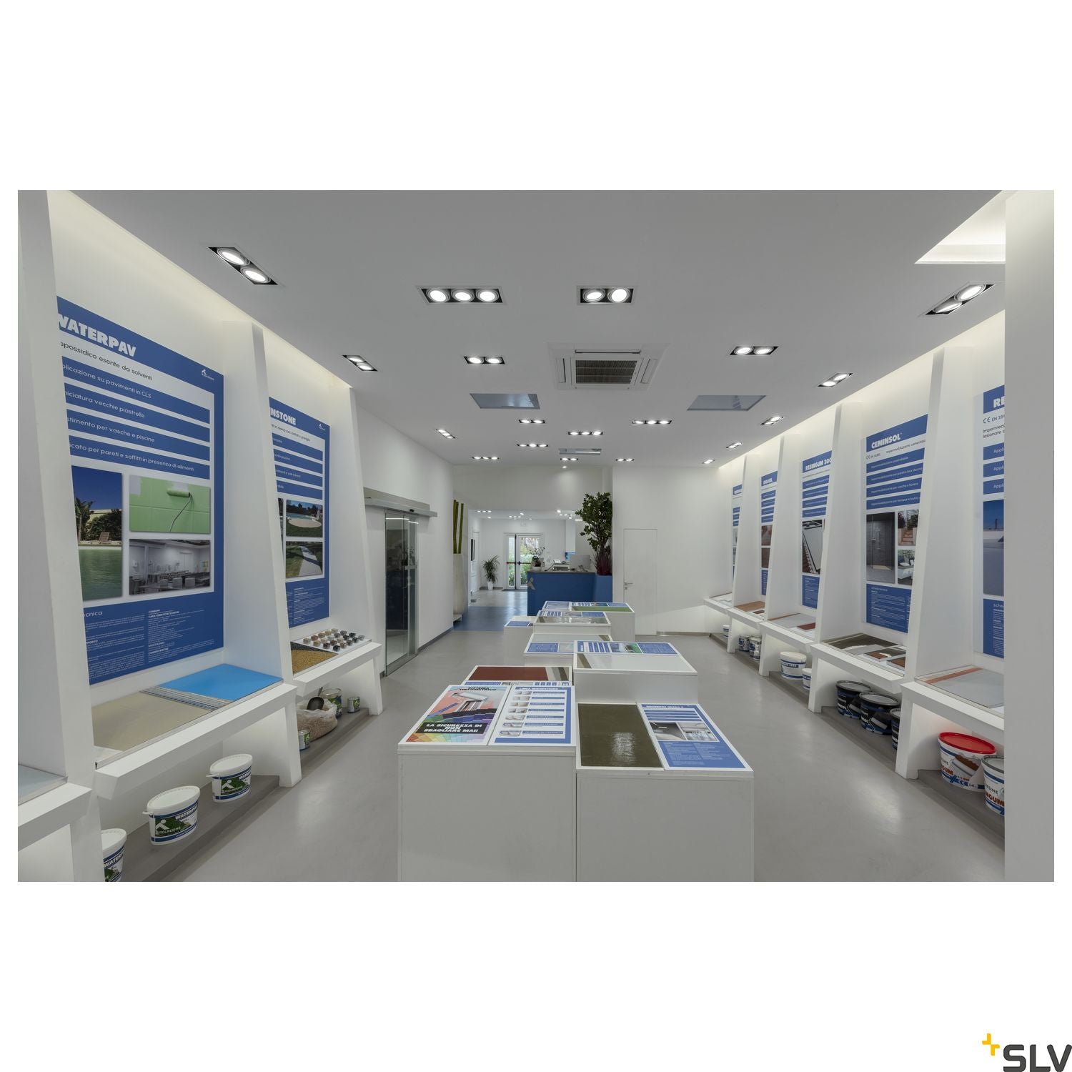SLV KADUX 2 ES111 downlight, square , matt white, max. 2x50W 115551