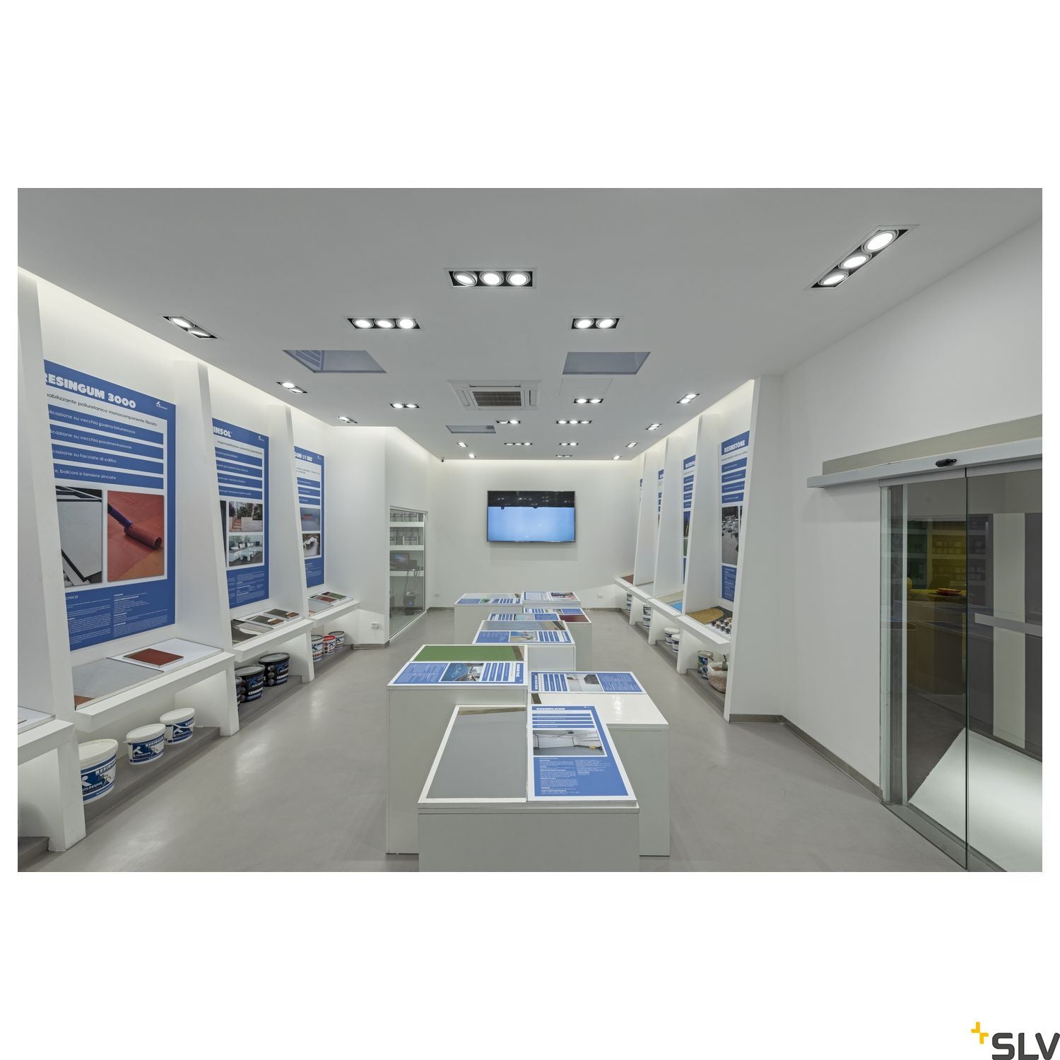 SLV KADUX 2 ES111 downlight, square , matt white, max. 2x50W 115551