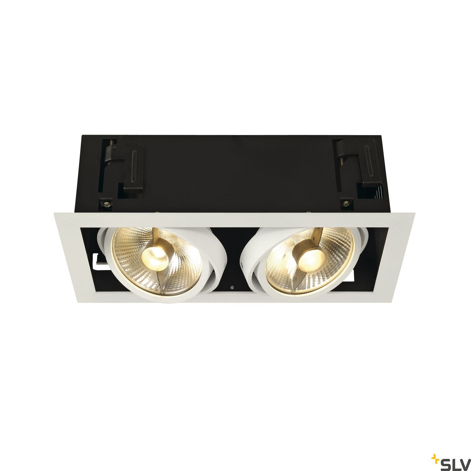 SLV KADUX 2 ES111 downlight, square , matt white, max. 2x50W 115551