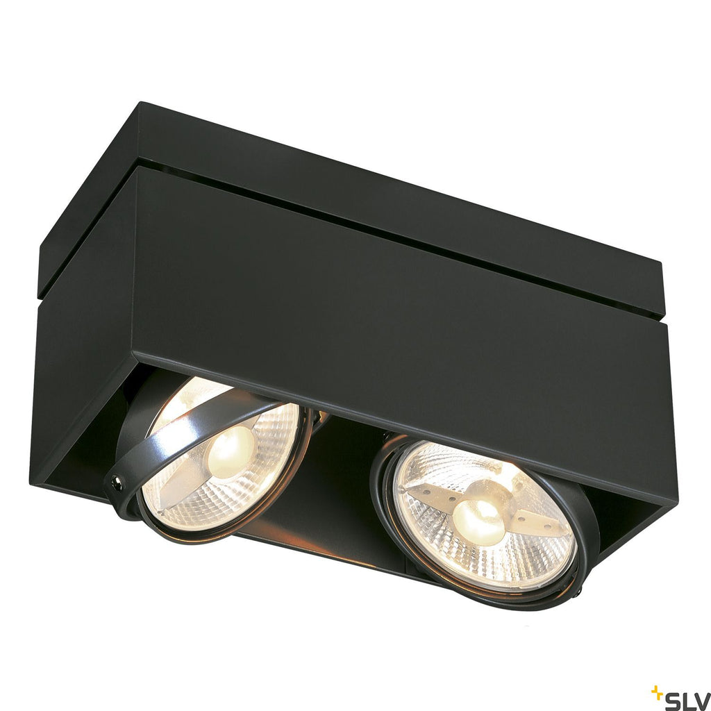 SLV KARDAMOD SURFACE SQUARE ES111 DOUBLE ceiling light, square, black, 2xGU10, max. 2x75W 117110