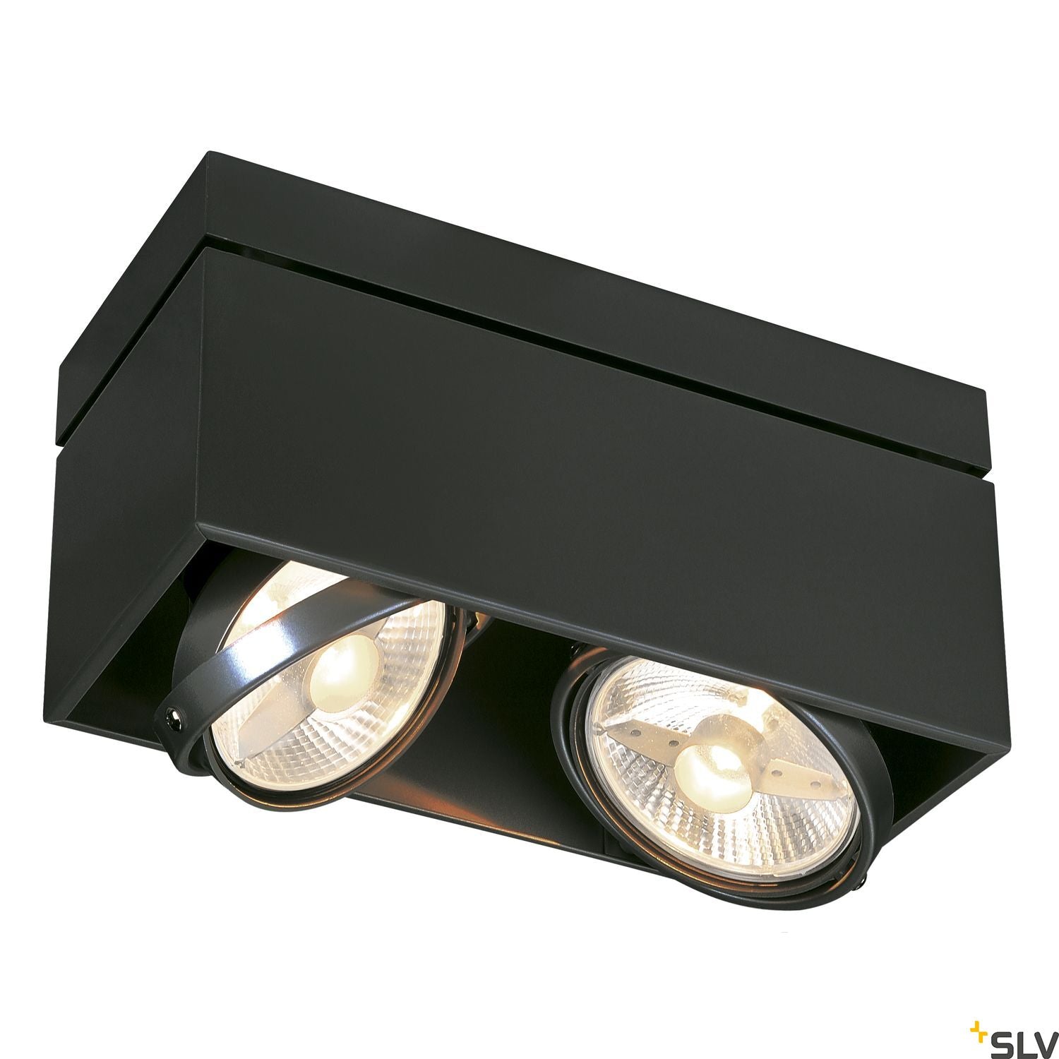 SLV KARDAMOD SURFACE SQUARE ES111 DOUBLE ceiling light, square, black, 2xGU10, max. 2x75W 117110