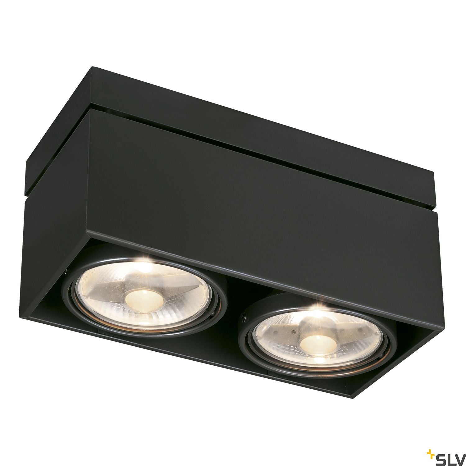 SLV KARDAMOD SURFACE SQUARE ES111 DOUBLE ceiling light, square, black, 2xGU10, max. 2x75W 117110