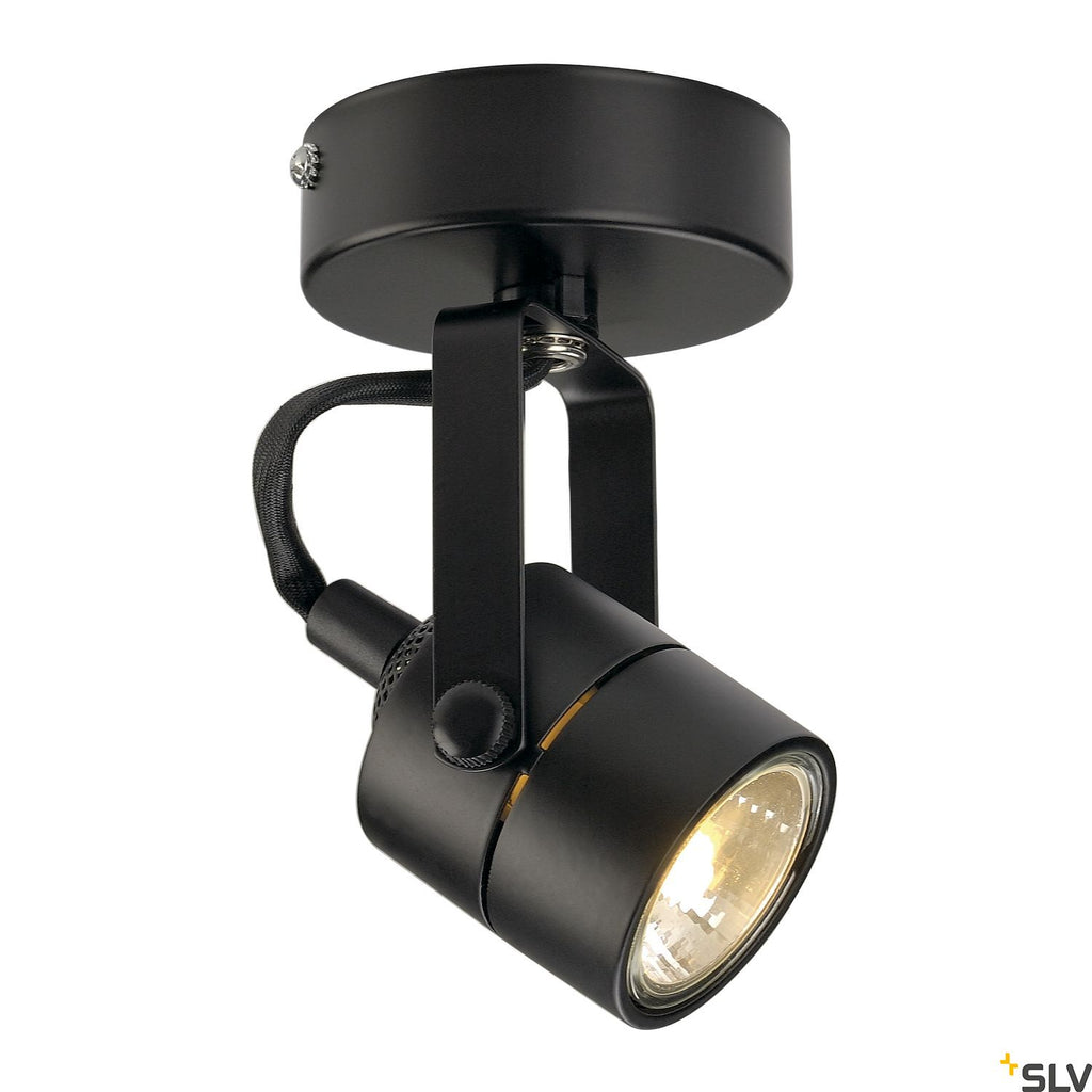 SLV SPOT 79 240V wall and ceiling light, black, GU10, max. 50W 132020