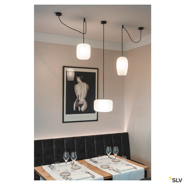 SLV PANTILO 20 PD, E27 pendant light, white/chrome 1006396