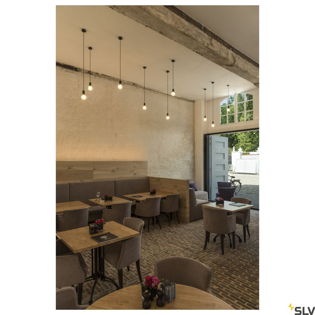 SLV FITU ceiling canopy, single, round, black, incl. strain-relief, 16A max. 132600