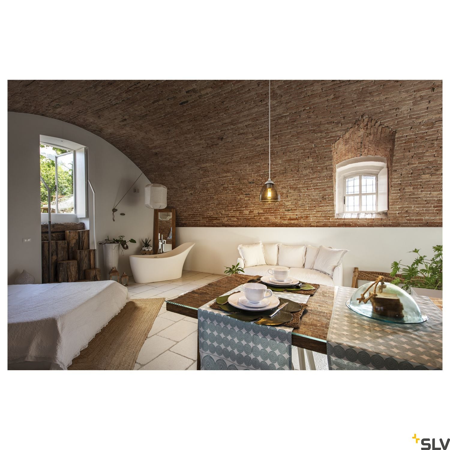 SLV PARA CONE GL GU10, white / transparent pendant light 1006160