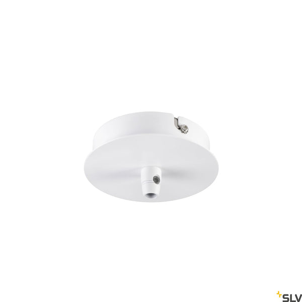 SLV FITU ceiling canopy, single, round, white, incl. strain-relief, 16A max. 132601