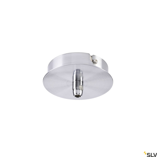 SLV FITU ceiling canopy, single, round, chrome, incl. strain-relief, 16A max. 132605