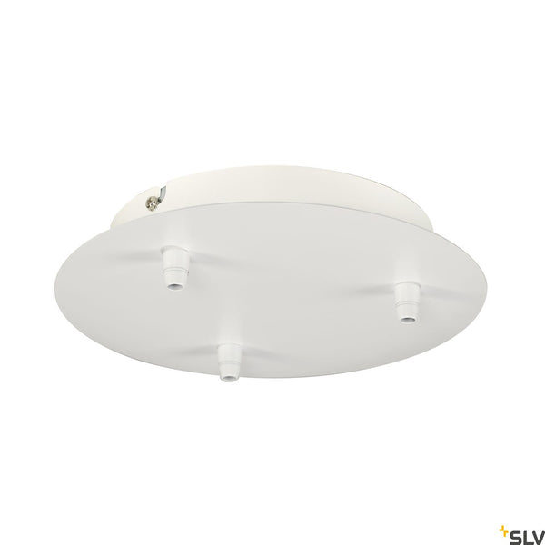 SLV FITU ceiling canopy, triple, round, white, incl. strain-relief, 16A max. 132611