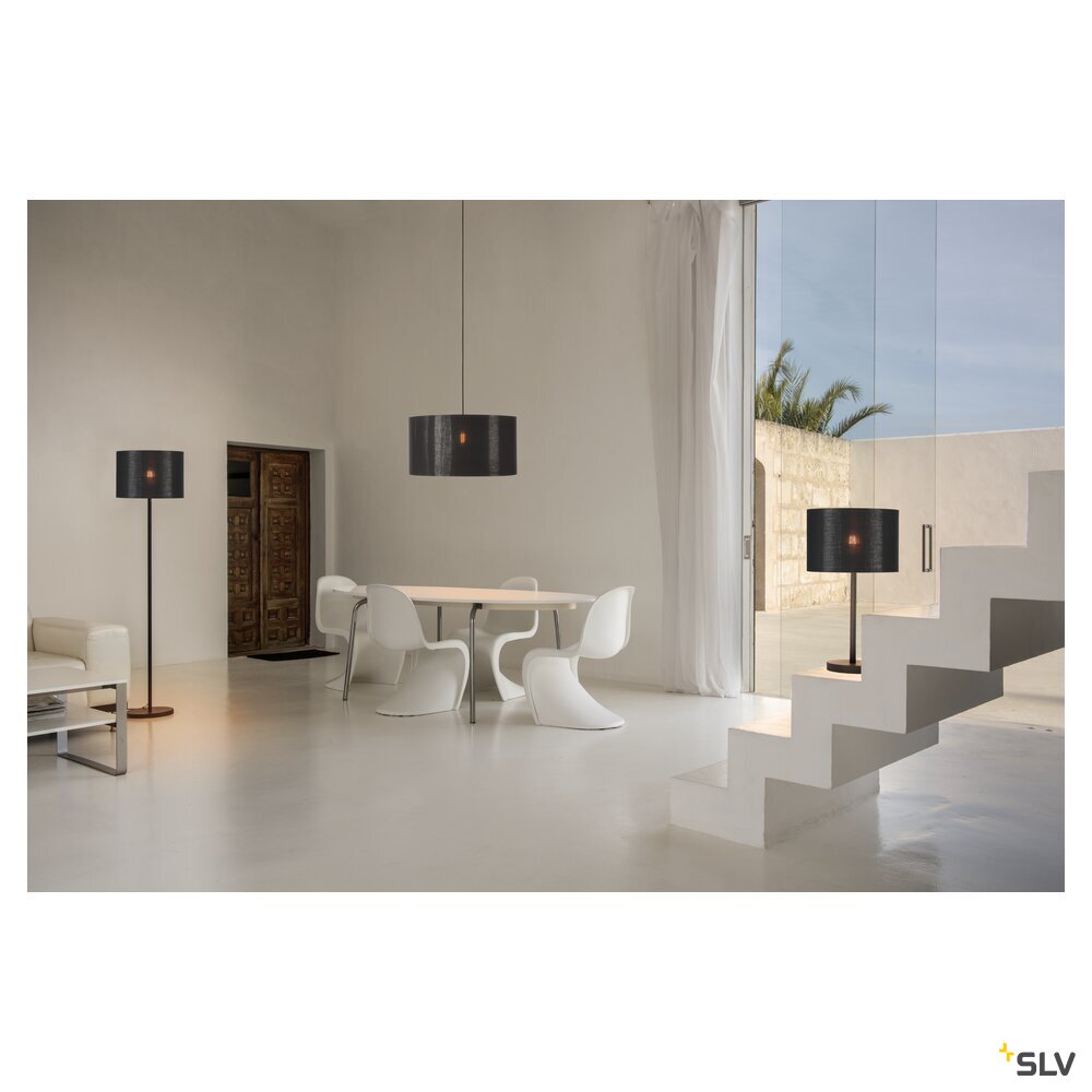 SLV FENDA, floor stand, lamp base, TC-(D,H,T,Q)SE, black, without shade, max. 60 W 155790