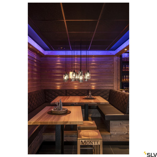 SLV FENDA E27 pendant, black, without canopy, without shade, open cable 132660