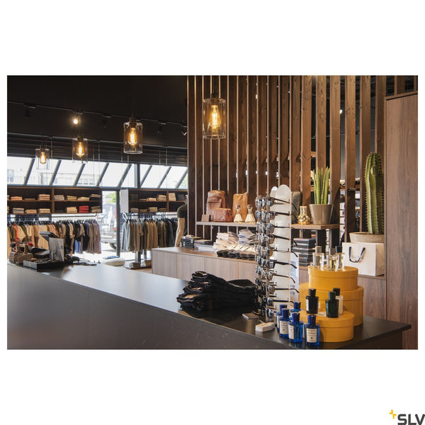 SLV FENDA E27 pendant, black, without canopy, without shade, open cable 132660
