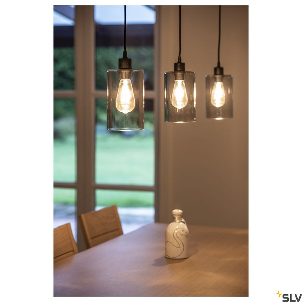 SLV FENDA E27 pendant, black, without canopy, without shade, open cable 132660