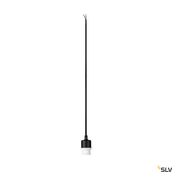 SLV FENDA E27 pendant, black, without canopy, without shade, open cable 132660