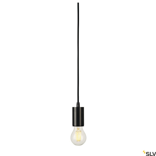 SLV FITU, pendant, A60, round, black, 5m cable with open cable end, max. 60W 132690
