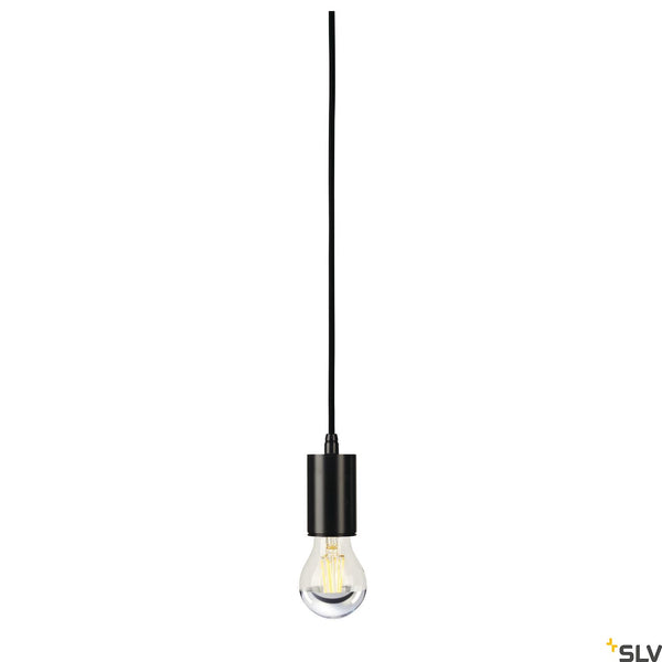 SLV FITU, pendant, A60, round, black, 5m cable with open cable end, max. 60W 132690