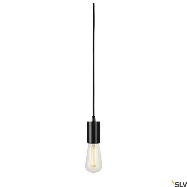 SLV FITU, pendant, A60, round, black, 5m cable with open cable end, max. 60W 132690