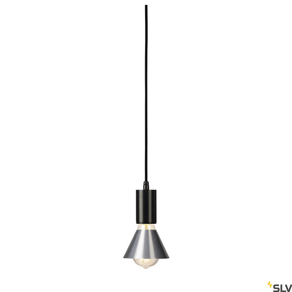 SLV FITU, pendant, A60, round, black, 5m cable with open cable end, max. 60W 132690