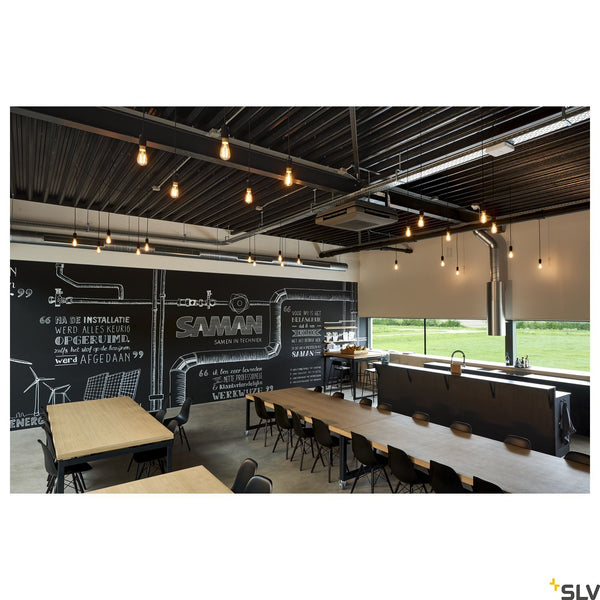 SLV FITU, pendant, A60, round, black, 5m cable with open cable end, max. 60W 132690