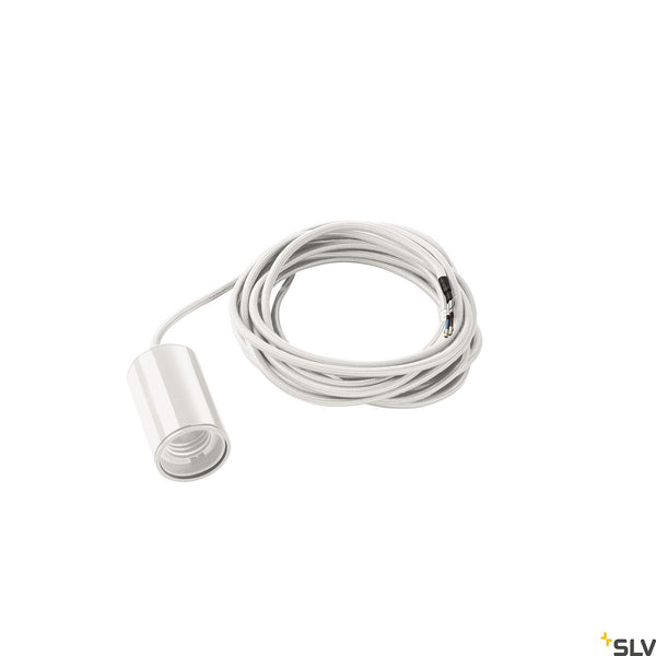 SLV FITU pendant, A60, round, white, 5m cable with open cable end, max. 60W 132691