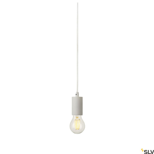 SLV FITU pendant, A60, round, white, 5m cable with open cable end, max. 60W 132691
