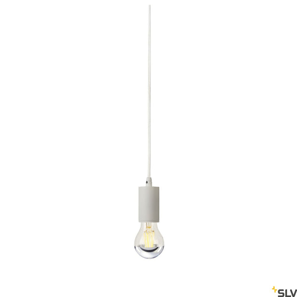 SLV FITU pendant, A60, round, white, 5m cable with open cable end, max. 60W 132691