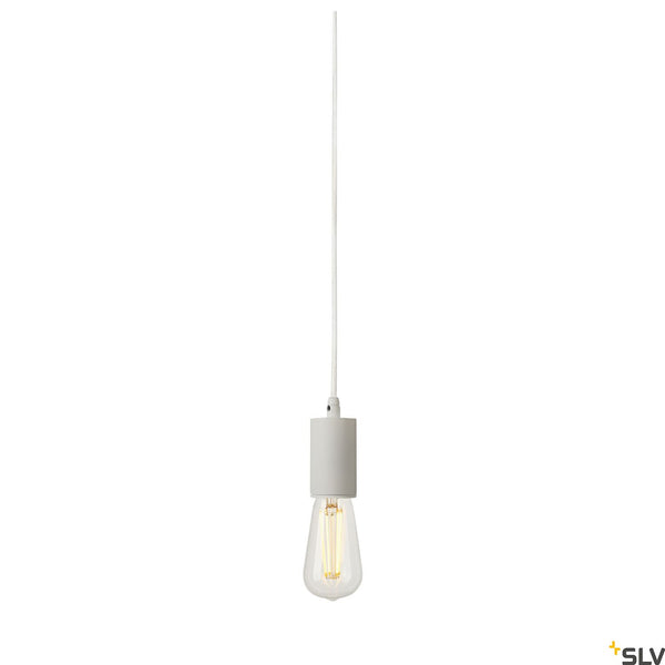 SLV FITU pendant, A60, round, white, 5m cable with open cable end, max. 60W 132691