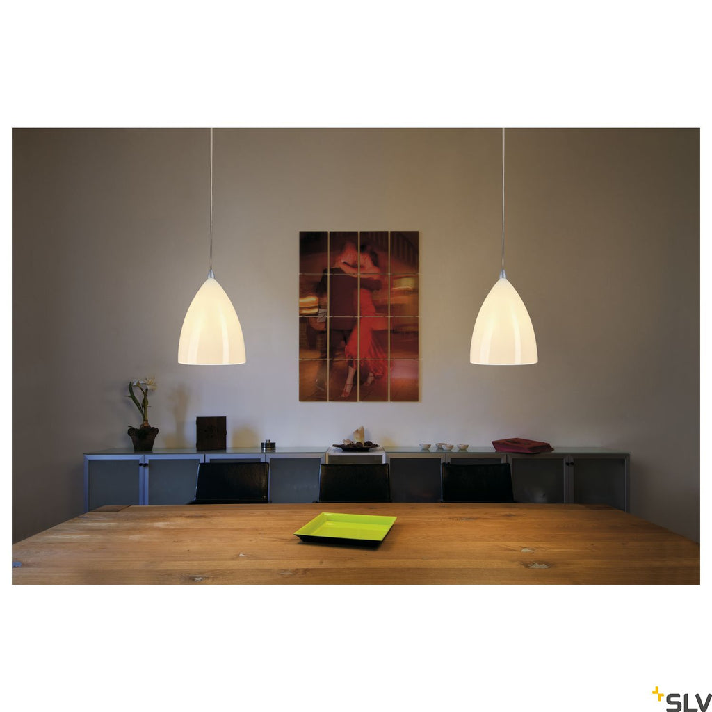 SLV TONGA IV pendant, ceramic shade, E14, max. 60W, silver-grey canopy 133444