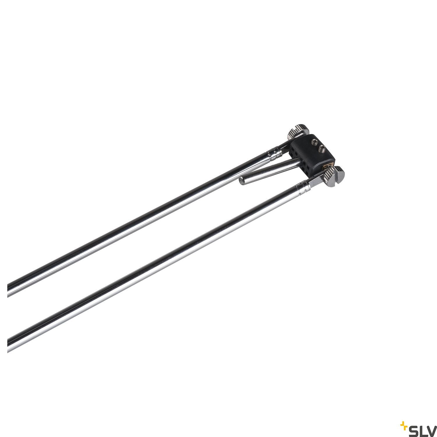SLV TELESCOPIC, cable luminaire for TENSEO low-voltage cable system, QR-C51, chrome, B/H/T 4.5/21-52/1 cm 139082
