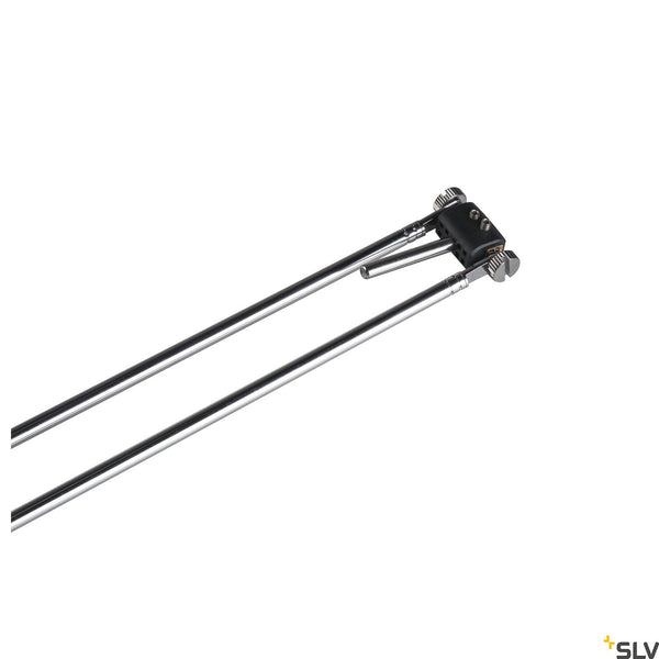 SLV TELESCOPIC, cable luminaire for TENSEO low-voltage cable system, QR-C51, chrome, B/H/T 4.5/21-52/1 cm 139082