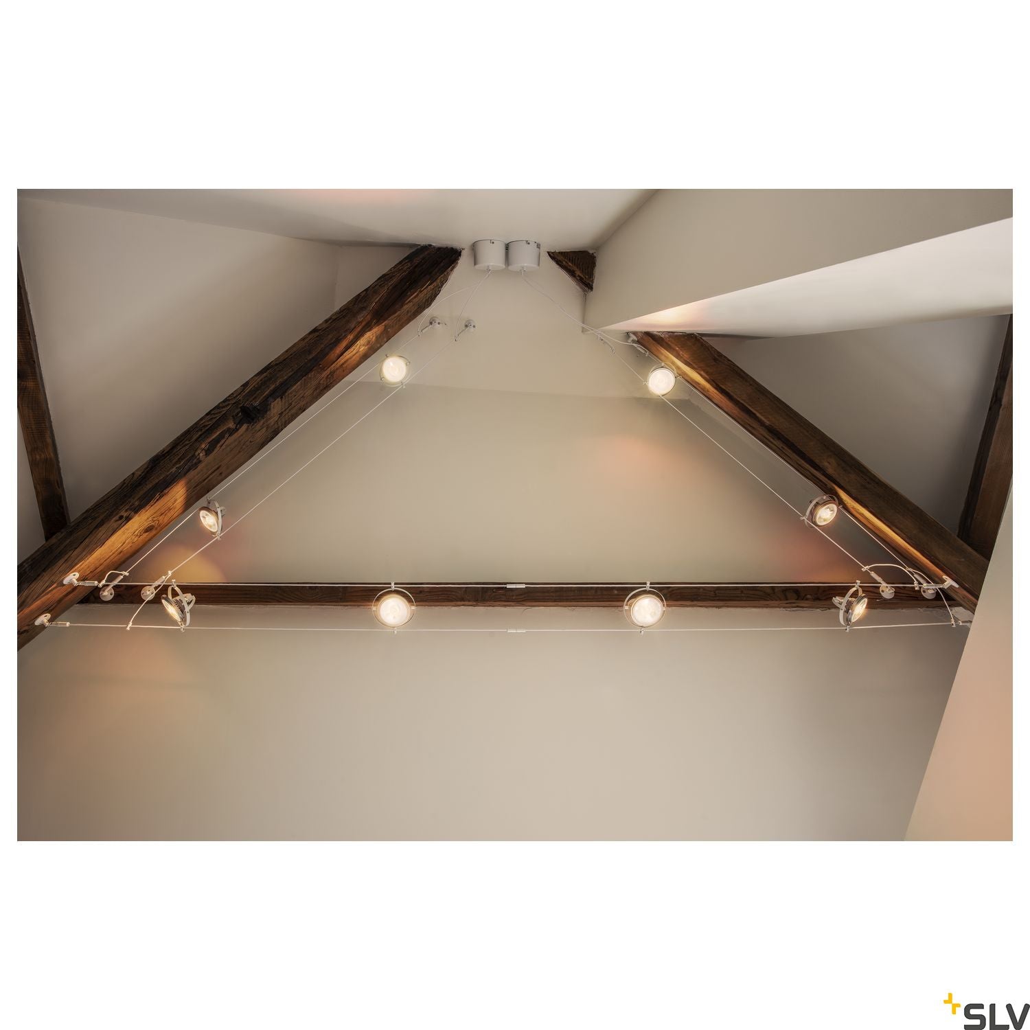 SLV WALL BRACKET, for TENSEO low-voltage cable system, long, white, 2 pieces 186311