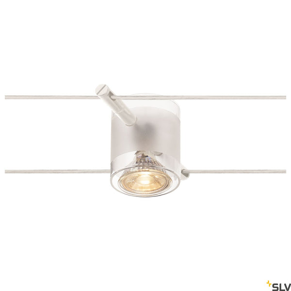 SLV COMET, cable luminaire for TENSEO low-voltage cable system, QR-C51, white, semi-frosted glass 139121