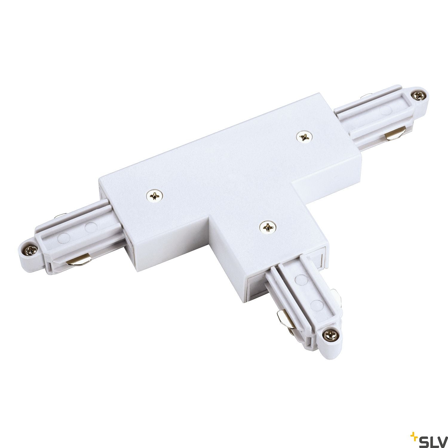 SLV T-connector for 1-circuit track, surface-mounted, white, earth right 143081