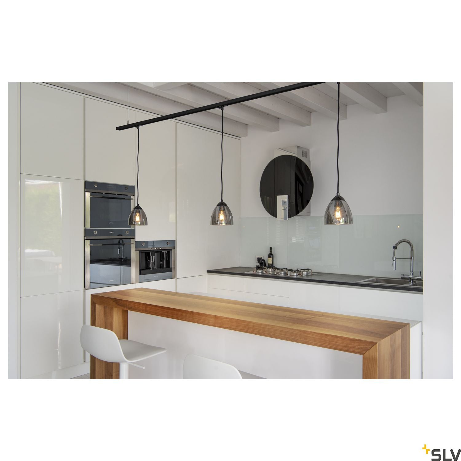 SLV 1-circuit pendant adapter, black, incl. strain-relief and threaded piece 143120