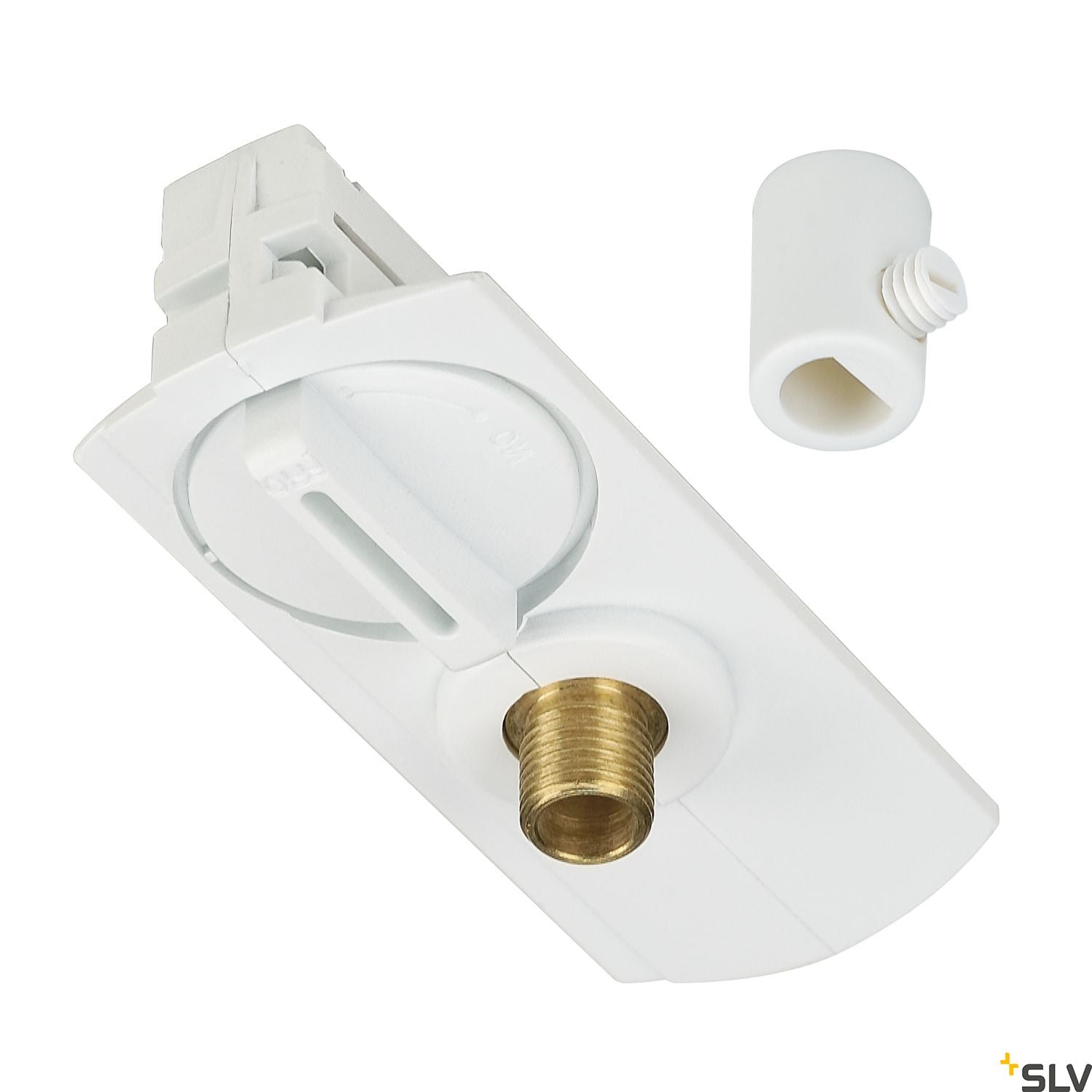 SLV 1-circuit pendant adapter, white, incl. strain-relief and threaded piece 143121