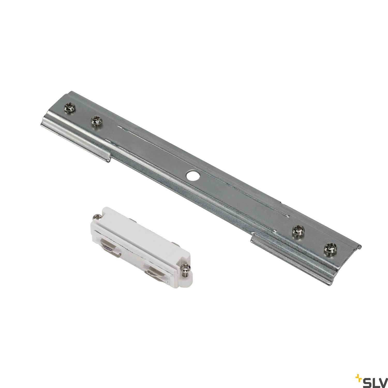 SLV Stabilizing longitudinal connector, long, for 1-circuit track, nickel matt 143151