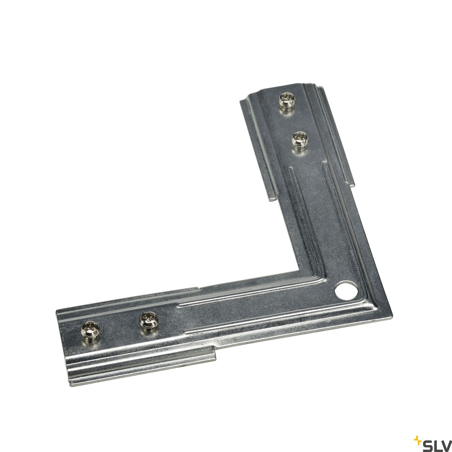 SLV Stabilizing corner connector, long, for 1-circuit track, nickel matt 143152