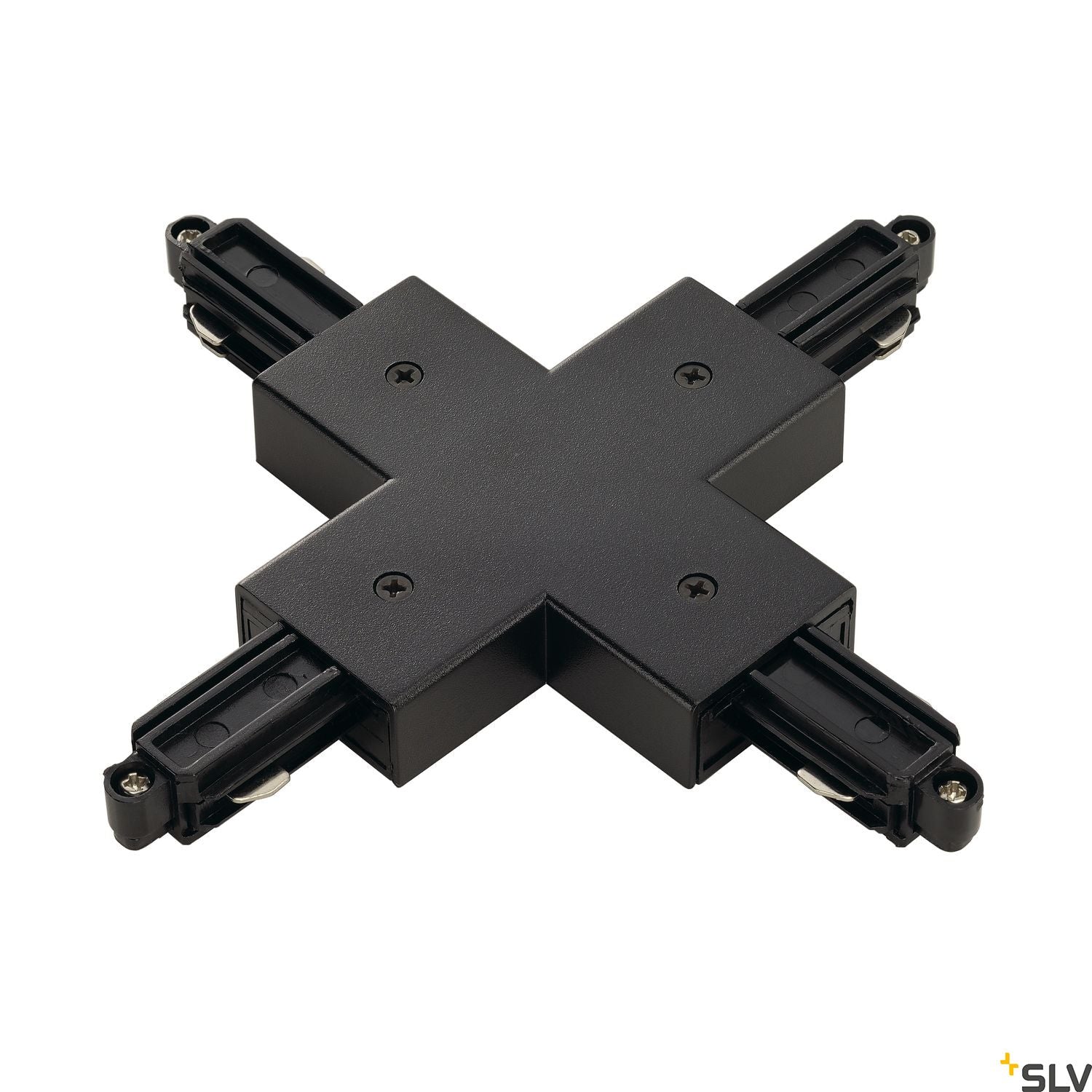 SLV X-connector for 1-circuit track, surface-mounted version , black 143160