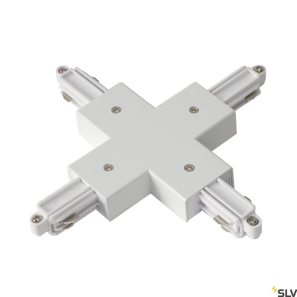 SLV X-connector for 1-circuit track, surface-mounted version , white 143161