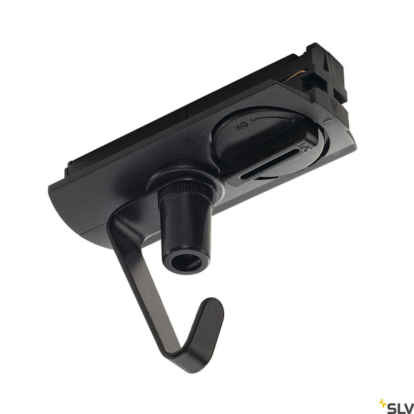 SLV Adapter for 1-circuit track, black, electrical, incl. hooks 143170