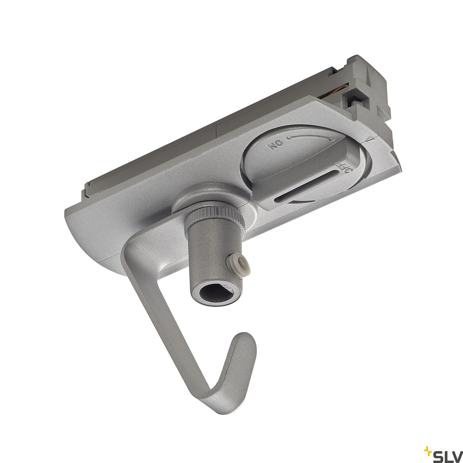 SLV Adapter for 1-circuit track, silver-grey, electrical, incl. hooks 143172
