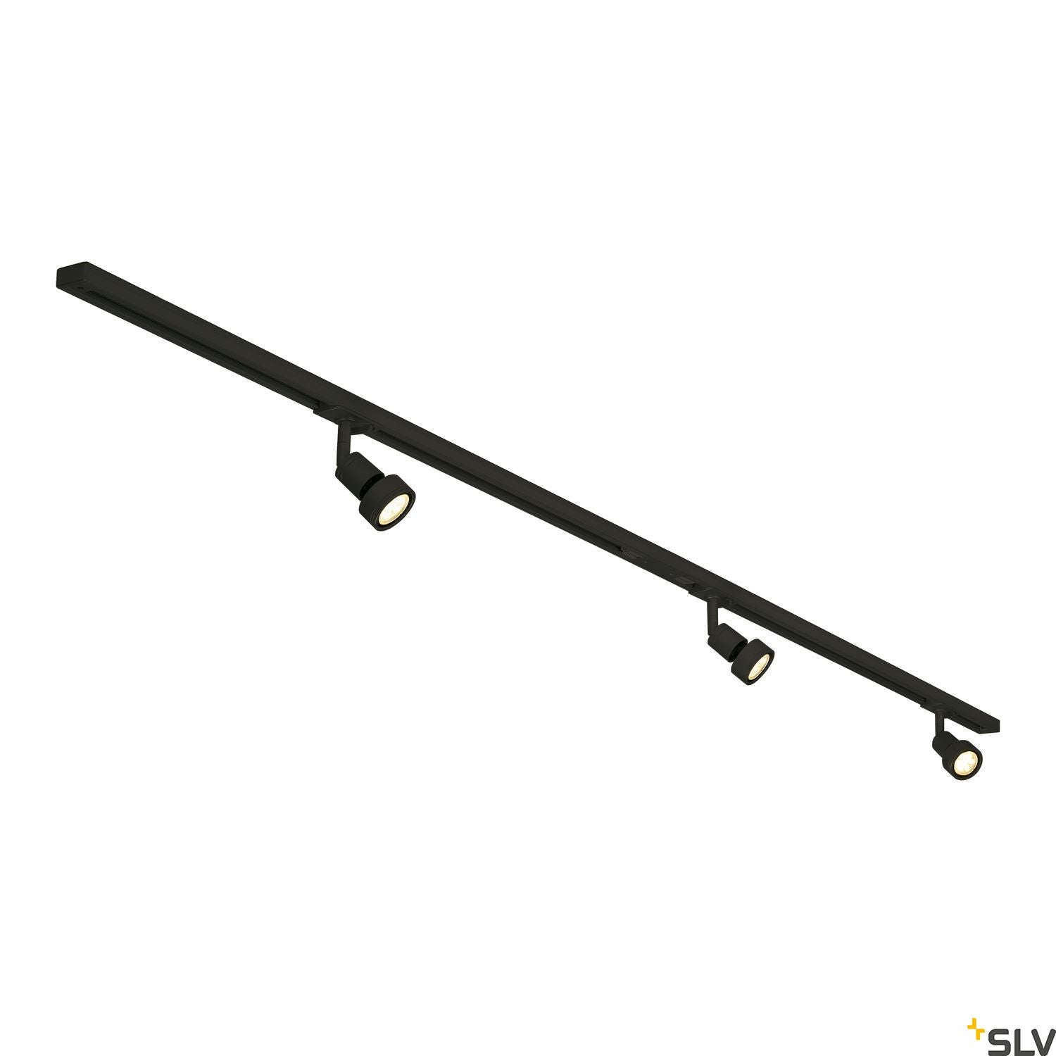 SLV 1-CIRCUIT TRACK SET, 2x 1m, incl. 3x PURI and 3x 4.3W LED lamp, black 143190
