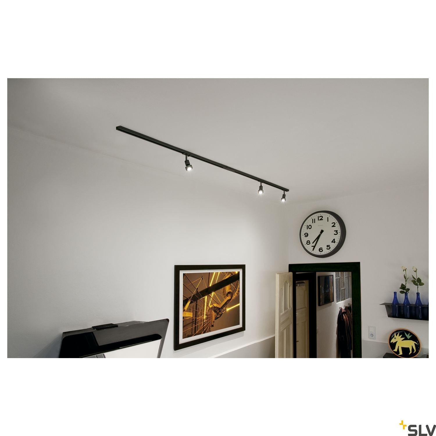 SLV 1-CIRCUIT TRACK SET, 2x 1m, incl. 3x PURI and 3x 4.3W LED lamp, black 143190